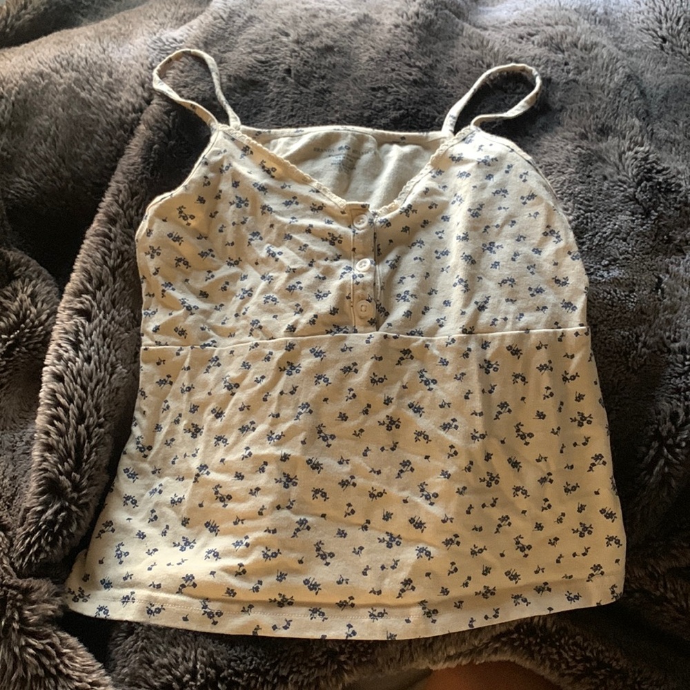 Brandy Melville cami button up with flower design